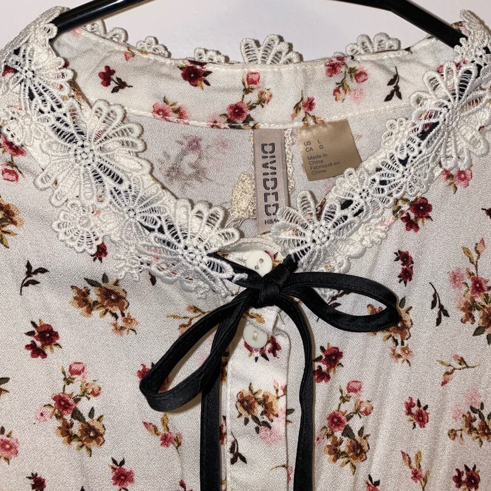 Long-sleeved floral blouse